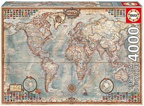 Educa 14827 - The World, Executive Map - 4000 pieces - Genuine Puzzle
