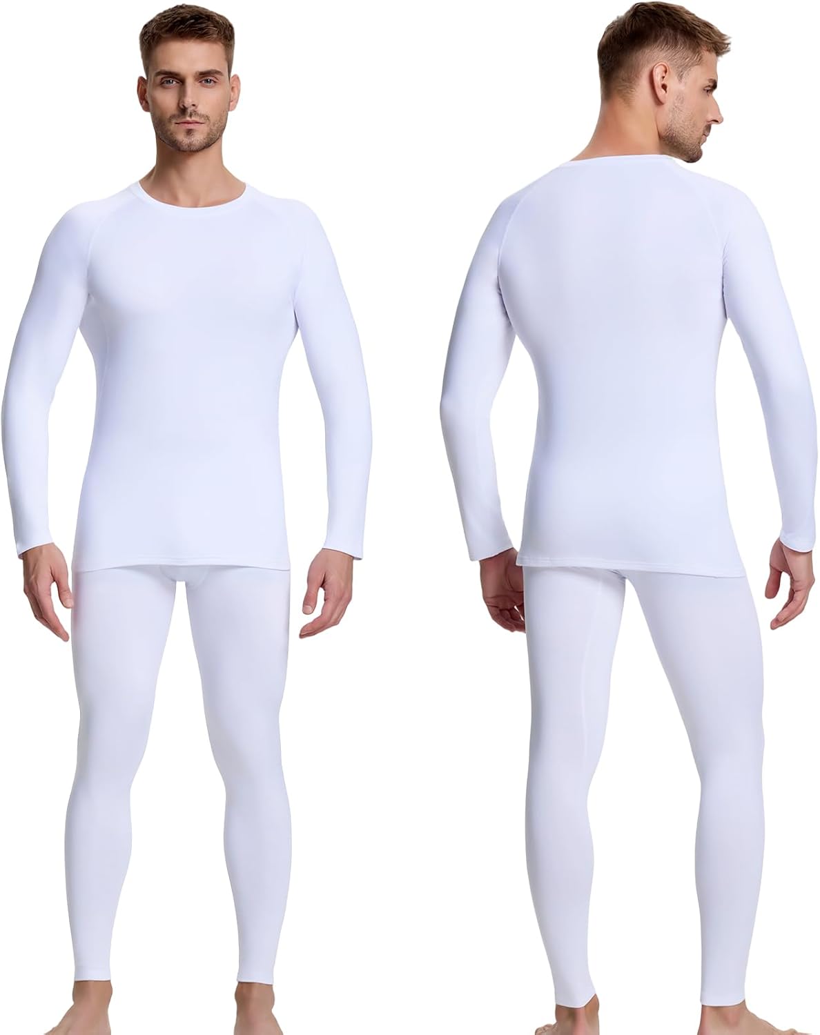 Thermal Underwear Set for Men Thermal Tops and Long Johns Men’s Thermals Base Layer Fleece Lined for Cold Weather - Image 2
