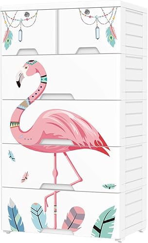 Nafenai Cómoda de plástico 6 cajones organizador de cajones de armario de almacenamiento para ropa juguetes dormitorio sala de juegos cajones de