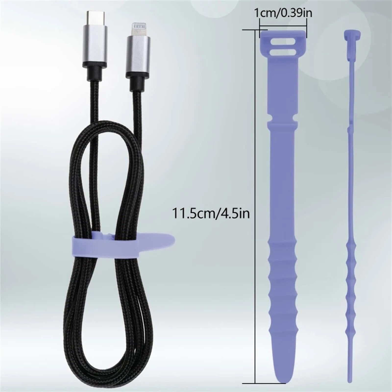 Fascette Fissatore for Corda in Silicone Elastico con Corda Regolabile Riutilizzabile da 20 Pezzi Fascette per Cavi(White)