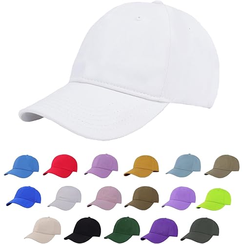 KDWAVE Classic Baseball Cap for Women Men Organic Cotton Adjustable Unstructured Low Profile Plain Dad Hat Large Head
