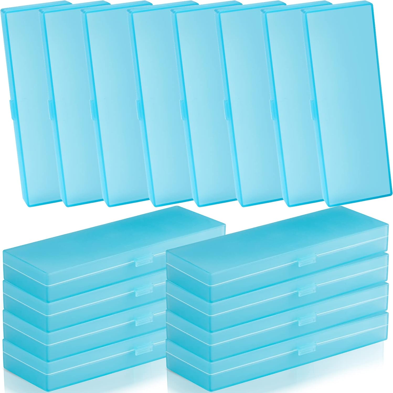 24 Pieces Plastic Pencil Case Plastic Stationery Case Frosted Clear