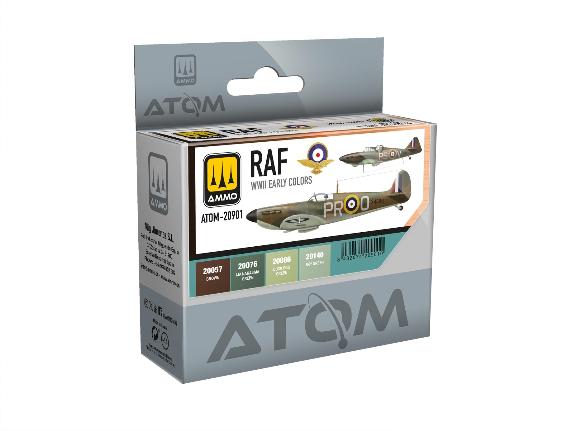 ATOM RAF WWII Early Colours Acrylic Paint Set Ammo by Mig 20901