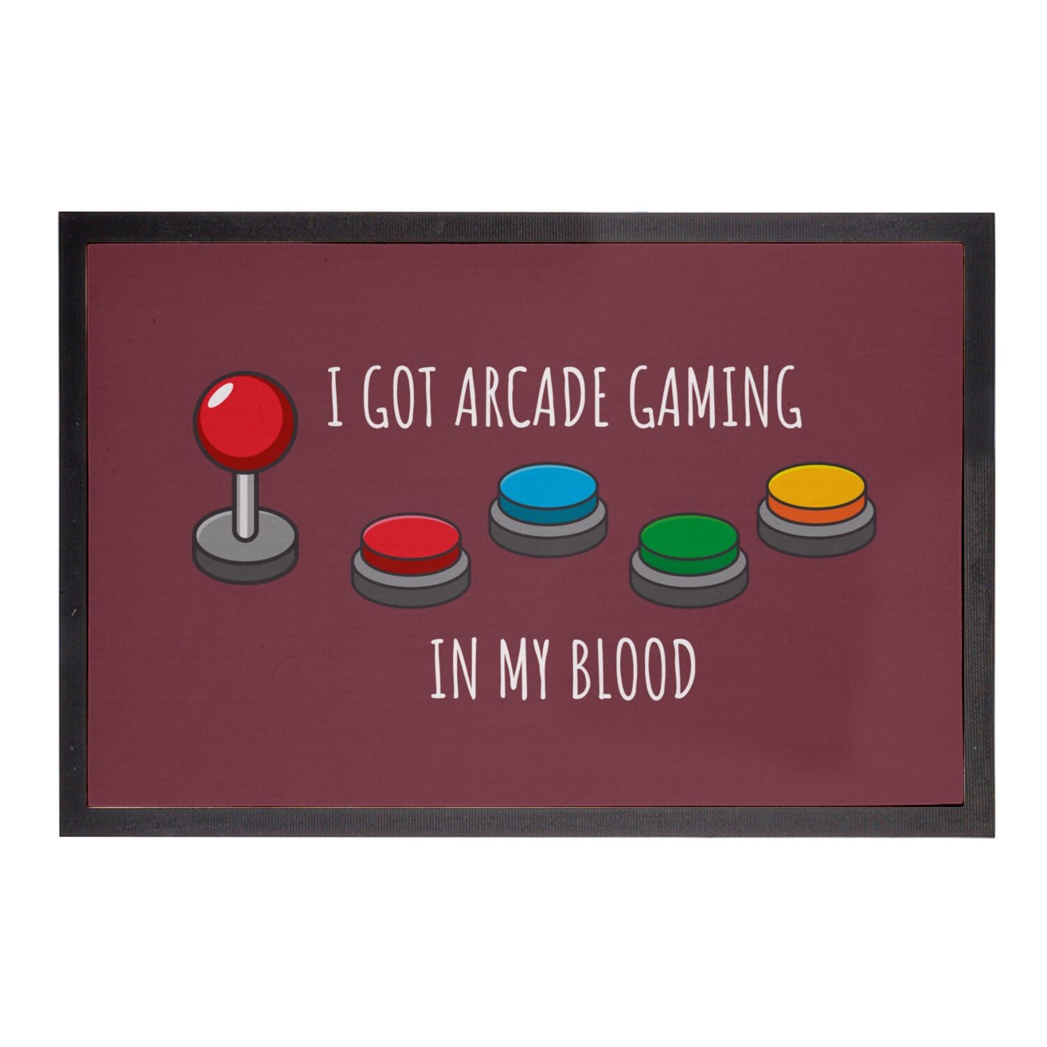 Paillasson borne arcade rouge cadeau idéal pour joueur nostalgique 60x40