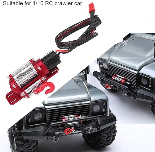 Miniatura 5 de Woyisisi - Cabrestante de coche a control remoto, escala 110, modelo RC, accesorio para coche, cabestrante de metal con mando a distancia
