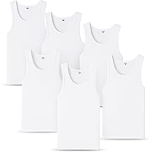 Diamond Star Mens Tank Top Undershirts 6-Pack, Tagless Cotton Blend A-Shirt, Sleeveless Ribbed Comfortable Fit