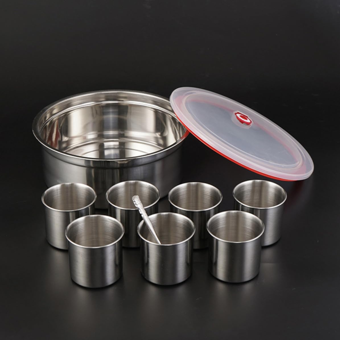 UKCOCO Scatola di Condimenti in Acciaio Inossidabile Coperchio, Contenitore per Spezie capacità Sufficiente, per Cucina Domestica e Ristoranti