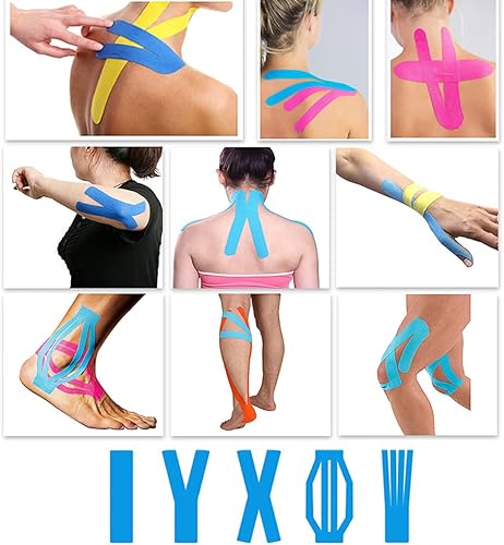 Miniatura 6 de Cinta de kinesiología 3 rollos  Cinta de kinesiología cinética sin cortar resistente al agua de 16 pies para dolor de rodilla, codo y hombro