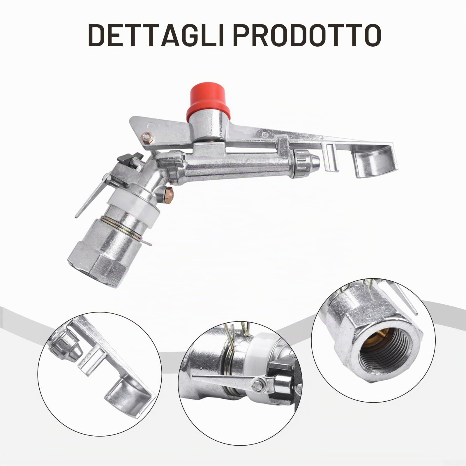 Irrigatori di irrigazione agricola agricola, spruzzatore a spruzzo di irrigazione da 1 pollice Irrigatore a 360 ° per irrigazione a grande area irrigatore per giardino prato