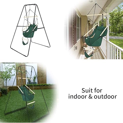 Miniatura 7 de Upgraded Unique Hammock Sky Chair, Air Deluxe Hanging Swing Seat with Rope Through The Bars Safer Relax with Drink Holder & Fuller Pillow Beech Wood