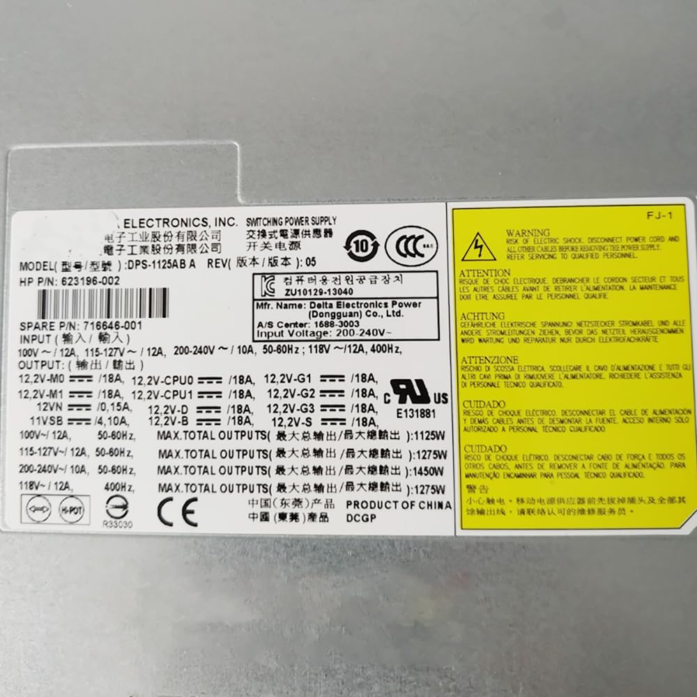 Amazon.com: for H P Z820 1125W Workstation Power Supply 623196-002