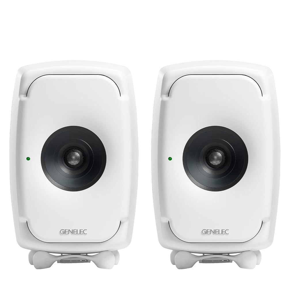 Genelec 8020A ペア 電源ケーブル ケース スタンド付き Genelec
