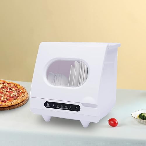 Miniatura 7 de Lavaplatos portátil de encimera, 5 programas de lavado, mini lavavajillas, brazos de pulverización de 360° y limpieza de alta temperatura de 161.6