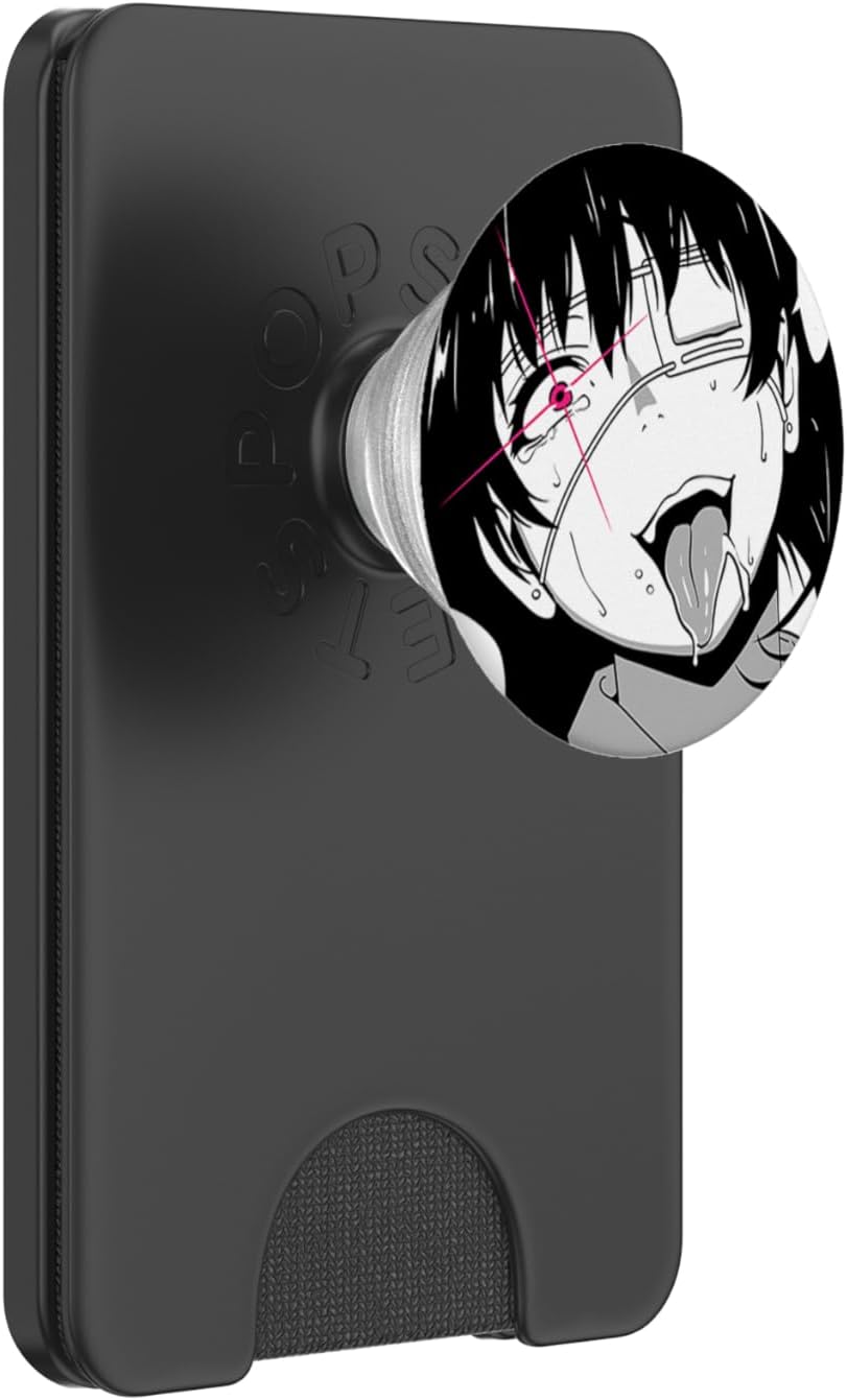 Ahegao waifu material funny face anime girl - Otaku things PopSockets PopGrip: Swappable Grip for Phones & Tablets PopSockets PopWallet for MagSafe