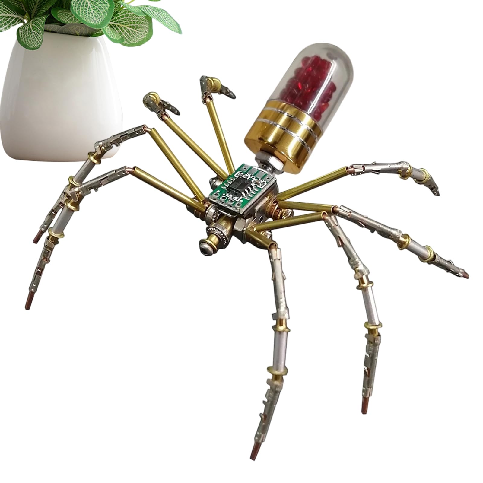 MLqkpwy 3D Metal Puzzle Mechanical Spider Kit For Adults To Build, 10 X 11 X 4cm Steampunk Ornament For Classroom School Party Activities Leisure Home Family Time Holiday Festival Friends (90 Pieces)