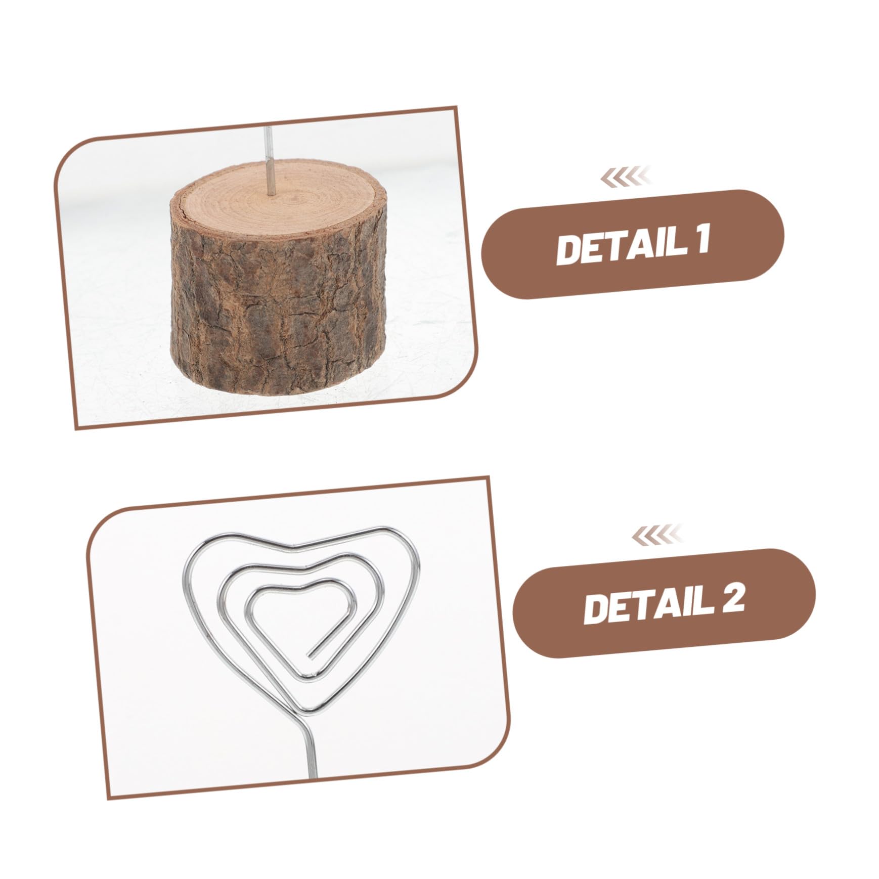 20 Pezzi Porta segnaposto in legno Porta della carta in legno supporto per tavolo per feste di matrimonio per cerimonia espositore per foto Silver