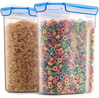 Extra Large Cereal Storage Containers Set - 5 Liter [2-Pack] Airtight Silicone Sealed Locking Lids Maintains Freshness - BPA-Free Cereal Containers, Space Saving Kitchen Pantry Storage Food Containers