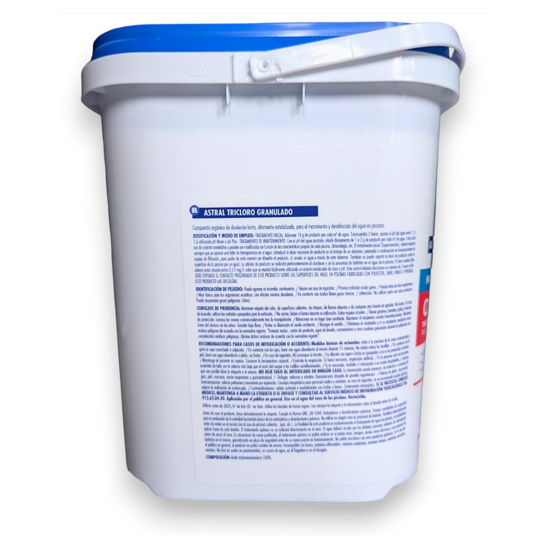 Tricloro Granulado en Tarrina de 5kg de ASTRALPOOL - Cloro Lento en Grano de 5 Kilogramos para Piscinas