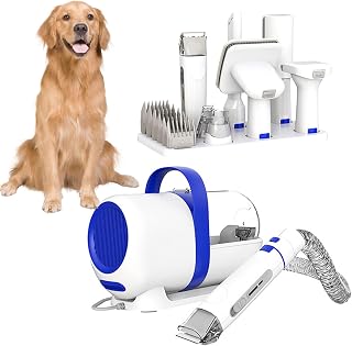 Dog Grooming Vacuum Kit, Dog Clippers, Suction 99% Pets, Professional Dog Vacuum Care with 7 Pet Protection Tools for Dropping Thick & Thin Dogs Cats Pets