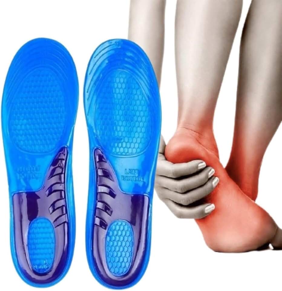 Palmilha Ortopédica de Silicone Tamanho Ajustável 36 ao 42 Fascite Plantar Esporão Anti Impacto Tratamento Alívio de Dor Anatômica 01 Par