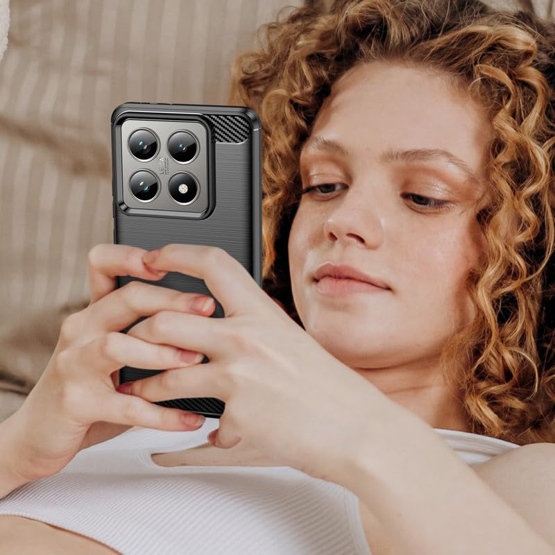 Image of Hybrid Carbon Fiber Back Case for Xiaomi 14T Pro 5G (Black)