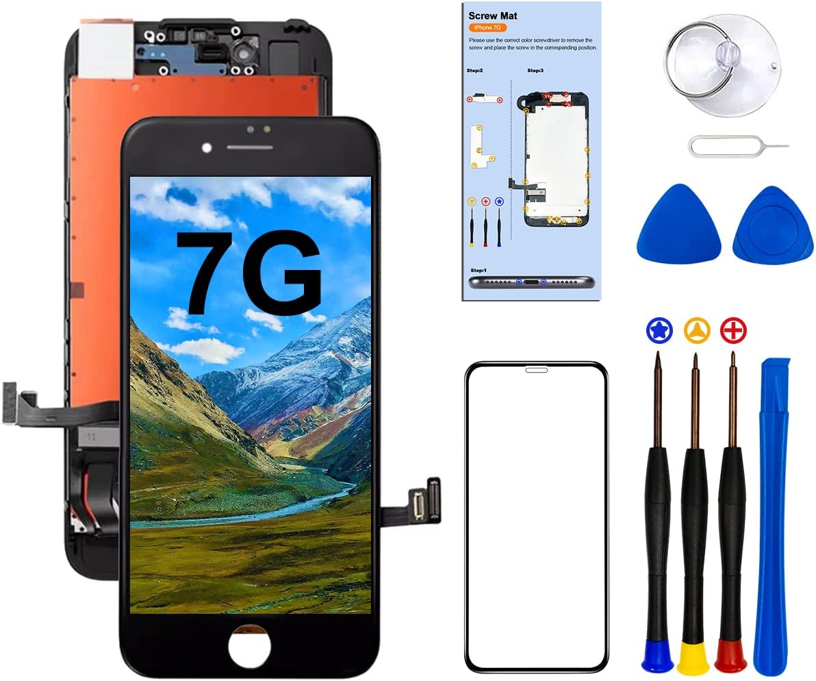 for iPhone 7 Screen Replacement,4.7" LCD Display and 3D Touch Digitizer,with Repair Tools for A1660, A1778, A1779 (Black)