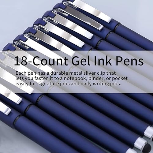 Miniatura 29 de MiSiBao Bolígrafos de tinta de gel negra de 0.028 in 2 en 1 de punta media con lápiz capacitivo, bolígrafo de trabajo de escritura suave