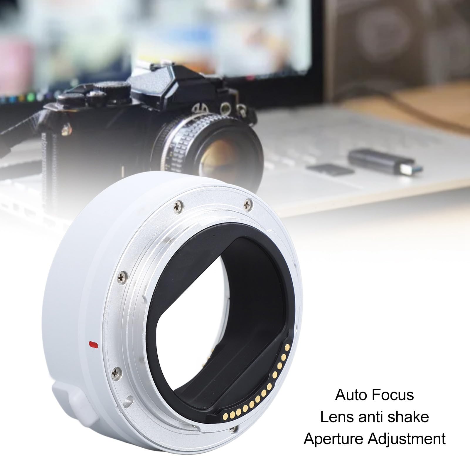 Fabater Per Adattatore Per Obiettivo Fotocamera Serie R in Lega di Alluminio Messa a Fuoco Automatica Anti-vibrazione Adattatore da Obiettivo EF EF S a R Per Fotocamera Mirrorless R7 6 10 R5C R3 5 RP