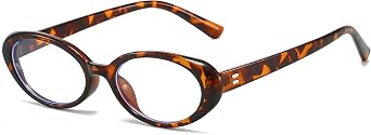 Breaksun Retro Oval Glasses for Women Men Fashion 90s Blue Light Blocking Glasses Small Face Clear Lens Eyeglasses