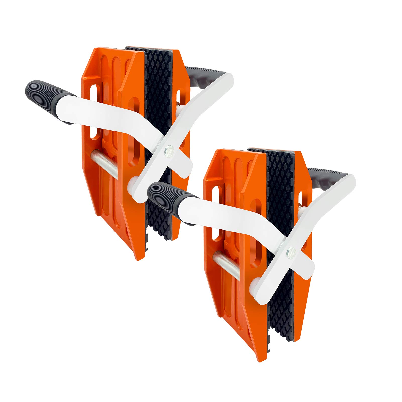 2 PACK Double Handed Stone Carrying Clamps Granite Panel Carriers Lifting Tools 660lbs Transporting Heavy Duty Carry Clamp for Glass Quartz Slabs Marble with Rubber-lined (0-2.36in)
