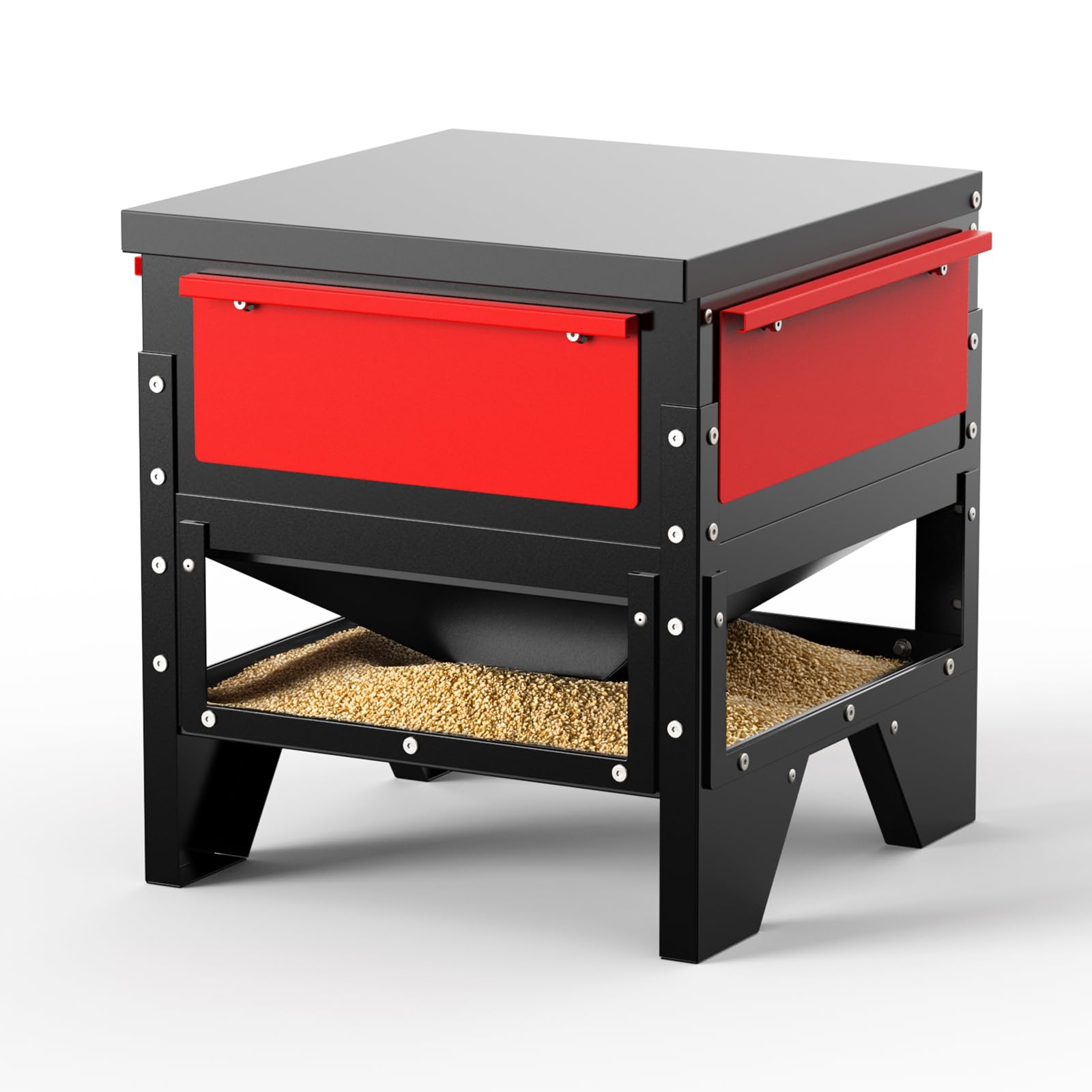 Comedero automático para pollos, gran capacidad de 70 libras, comedero de metal para aves de corral, sin residuos, impermeable, apto para gansos, patos, pavos, codornices