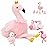 MorisMos Pink Flamingo Stuffed Animal with 4 baby Bird Plush Toys Inside, 24\'\' Ballerina Flamingo Plush Toys Set for Girl Boy Kid, Mom & Baby Pink Bird Stuffed Animal Gift Decor for Christmas Birthday