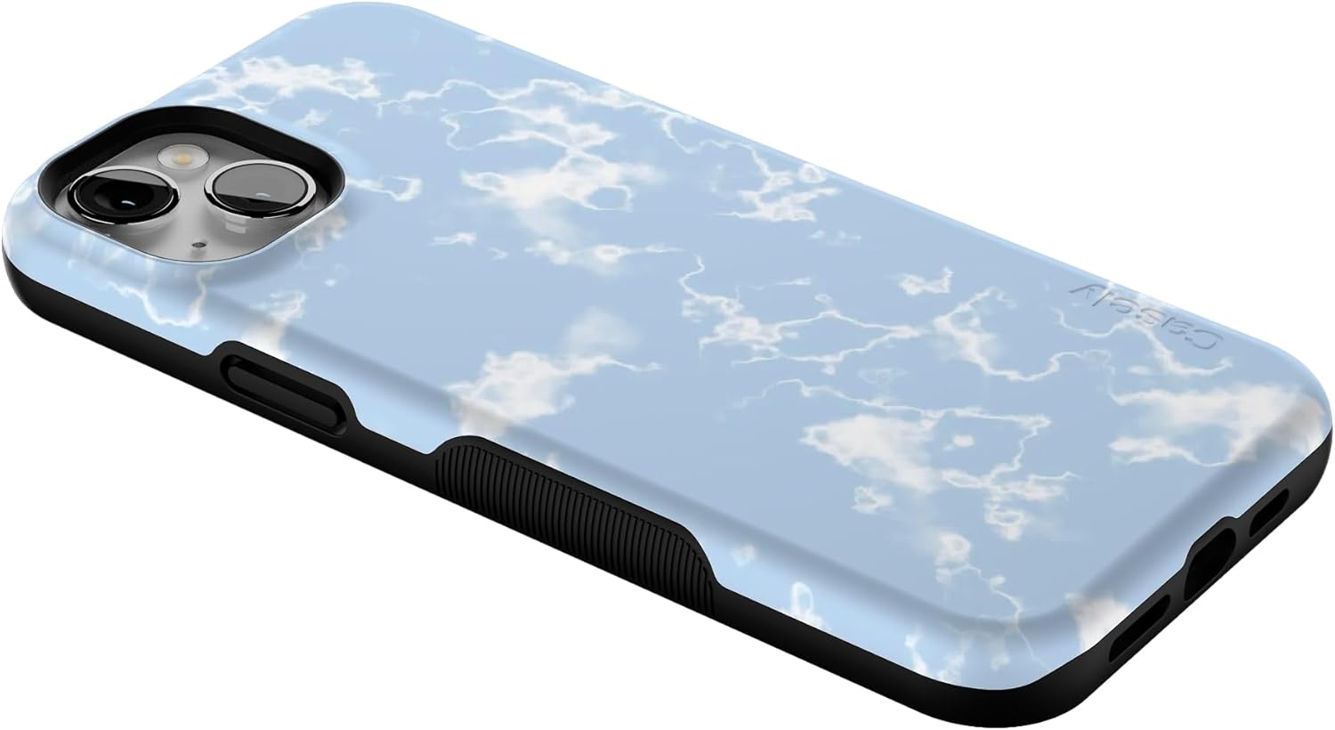 Casely iPhone 14 Plus Case | Light Blue Skies | Marble Clouds | Bold Protective Design | Compatible with MagSafe