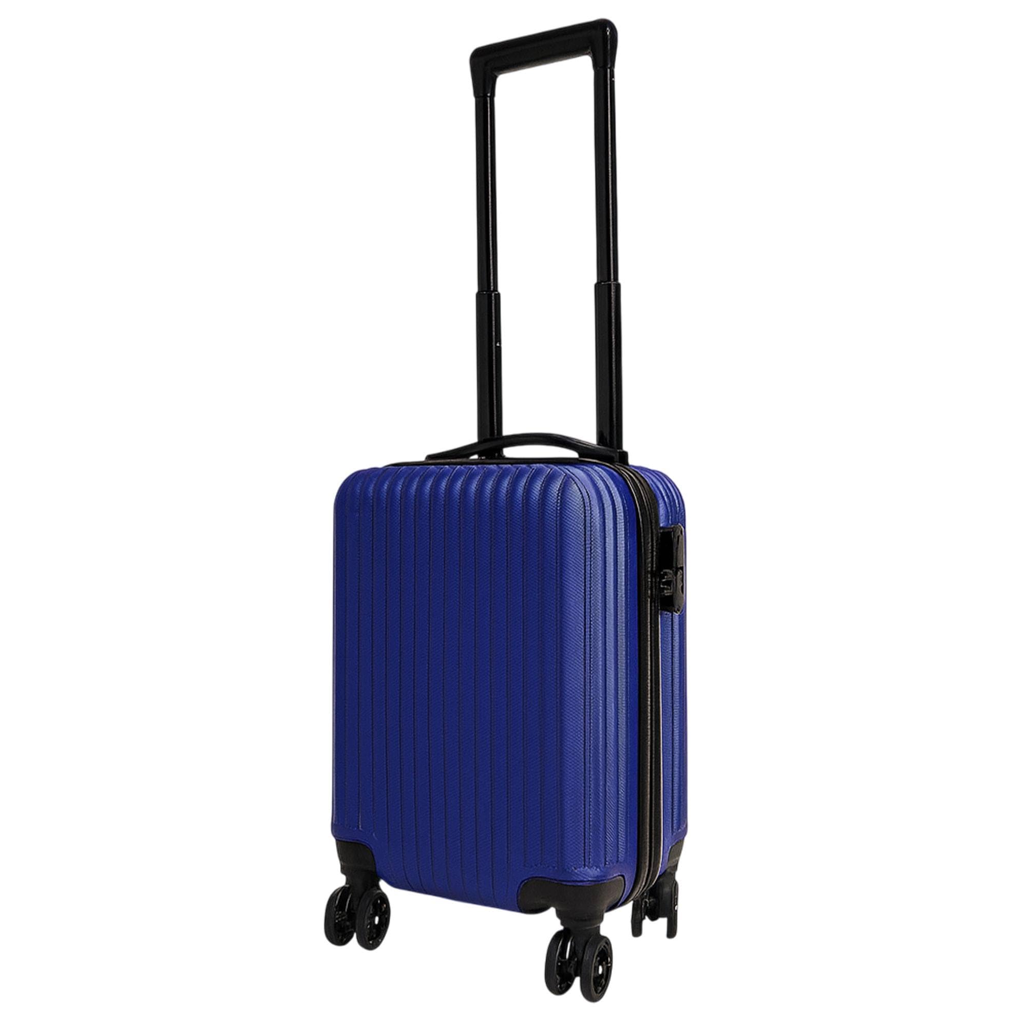 WELL HOME MOBILIARIO & DECORACIÓN Maleta de Cabina Azul 16'' 45x30x21,5cm en ABS Resistente con 4 Ruedas giratorias
