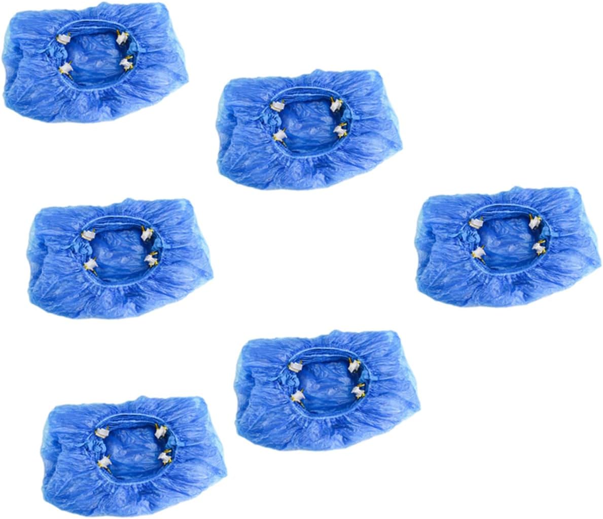 200pcs Disposable Non-Slip Breathable Shoe Covers Lightweight T-Type Plastic Shoe Protectors