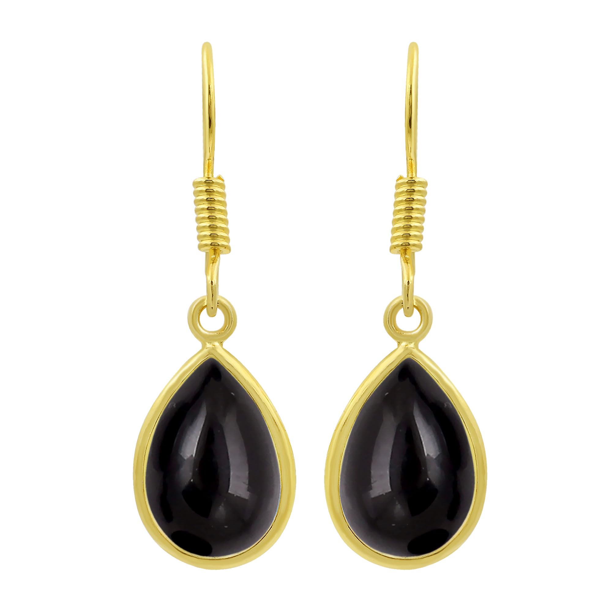 14K Yellow Gold Plated & Silver Plated Natural Gemstone Dangle Earrings for Women - Pear Shape Light Weight Trendy Birthstone Handmade Dangle & Drop Earrings Jewelry - Gift for Her-image-19