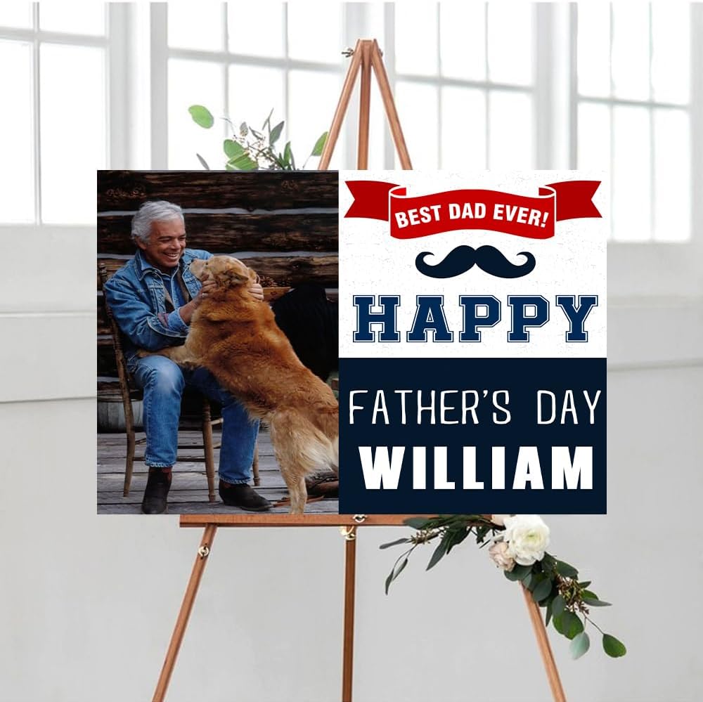 Personalized Father's Day Yard Sign, Customized Photo Best Dad Decorations, Happy Fathers Days Party Decoration, Thank You Dad For Everything Fun Outdoor Décor #5