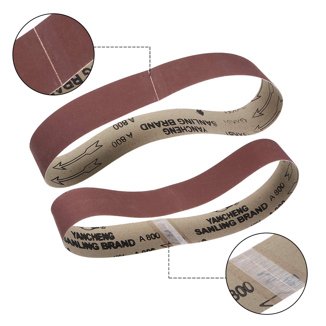 Uxcell 3-Pack 2 X 27 Inch 240 Grit Sanding Belts – Aluminum Oxide Abrasive For Wood, Metal, Drywall, And Fiberglass Finishing