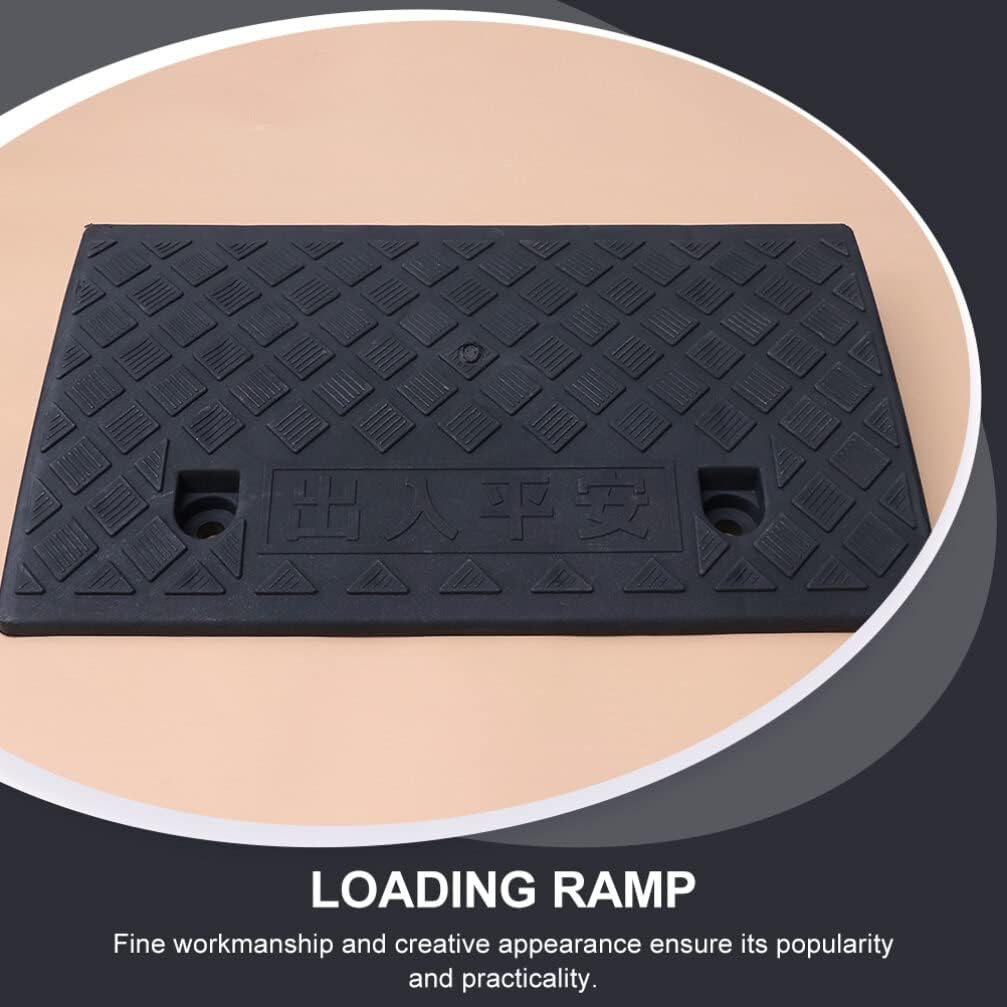 GANAZONO Car Threshold Ramp Curb Ramps for Vehicle Loading Ramp Pad Wide Groove 50x27x9cm Black