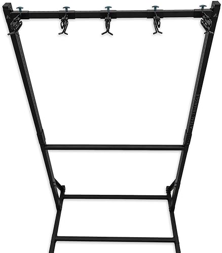 Miniatura 6 de Estante de almacenamiento de esquí independiente de triángulo verde azulado para garaje, 10 soportes de pie para esquiar y poste, resistente,