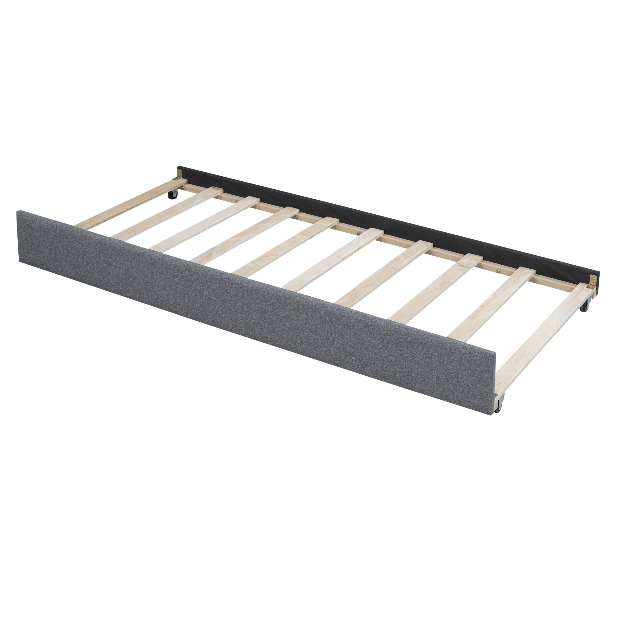 Azkoeesy Sofá Cama tapizado con Cama Nido, 90x200 cm, Cama Doble, Cama de Invitados, para niño y Adulto, máx. 120 kg, Funda de Lino, Color Gris (sin colchón)