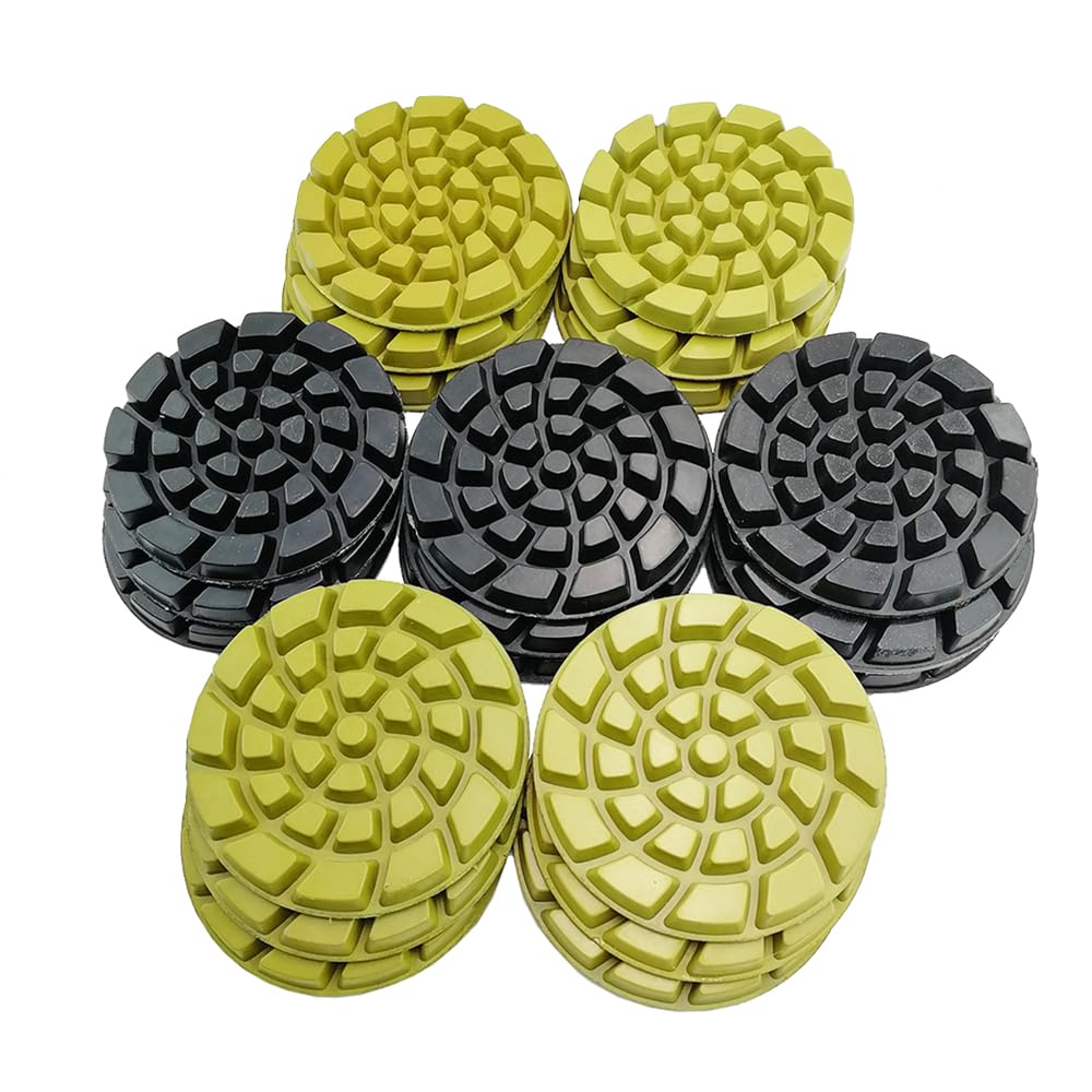 DT-DIATOOL Almohadillas de pulido de diamante para suelos de resina, diámetro de suelo, 4 pulgadas, mezcla de granos B, paquete de 21