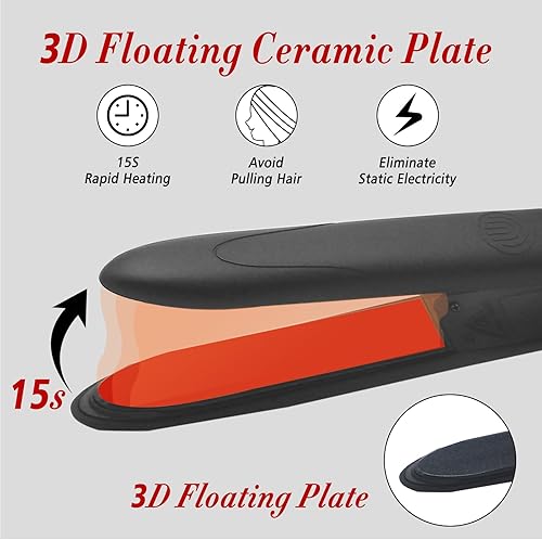 Miniatura 5 de Peine eléctrico para alisar el cabello, peine alisador eléctrico, planchas planas pequeñas para cabello corto, mini alisador de cabello de