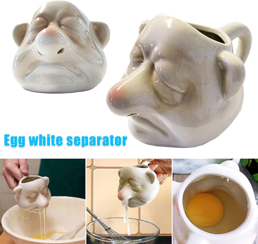 Ceramic Creative Dwarf Egg White Separator Ceramic Big Nose Egg Egg Yolk Fil