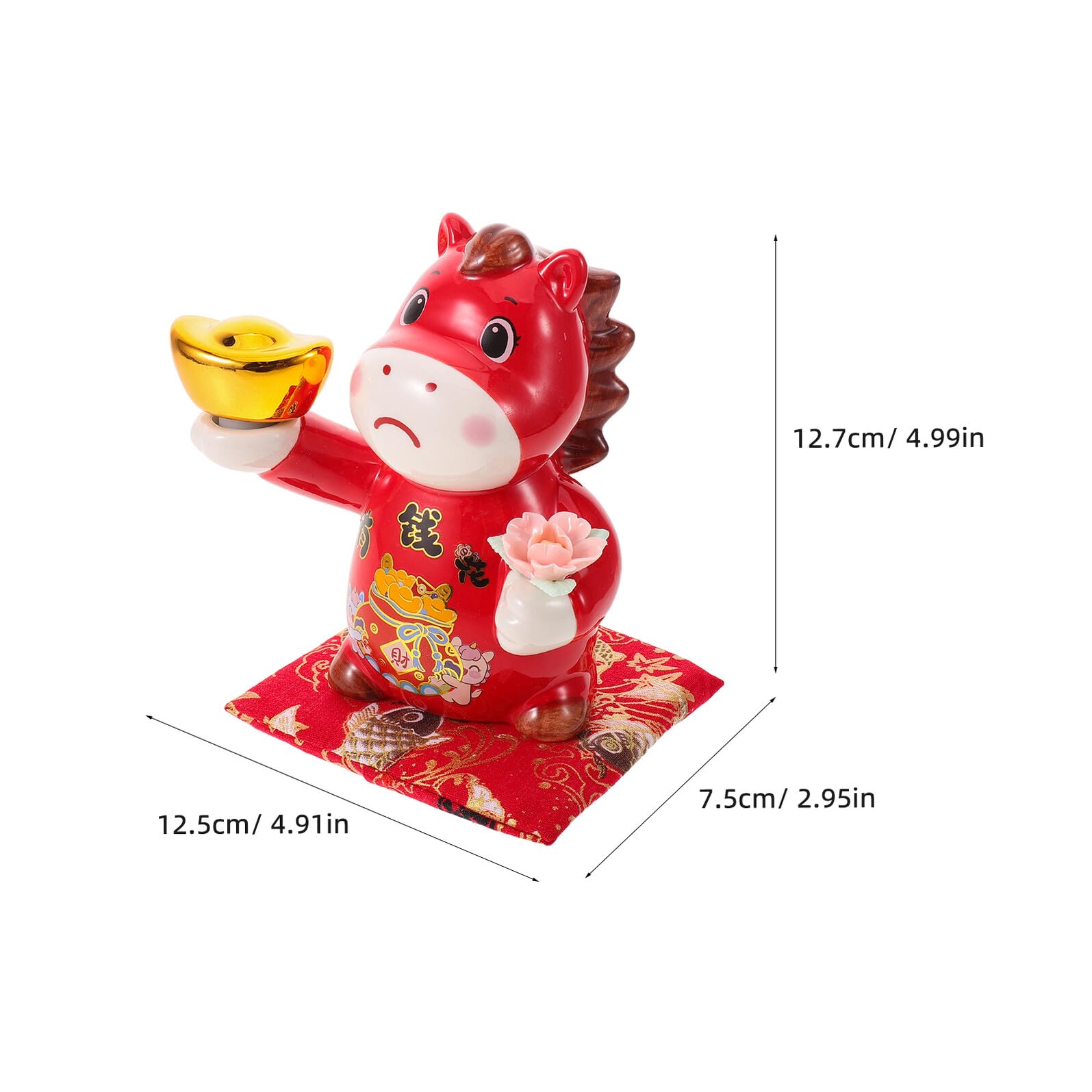 Abaodam Keramik Sparschwein Pferd Feng Shui Spardose Münzbank Neujahrsdeko Kompakt Langlebig