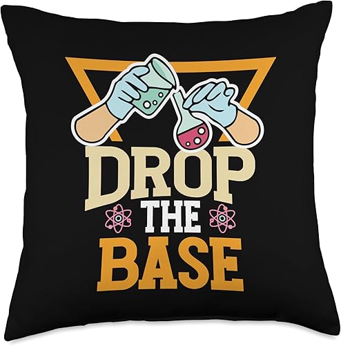Biology Science Chemistry Laboratory Scientist Drop The Base - Almohada de microbiología para estudiantes de biología de laboratorio, 18.0 x 18.0