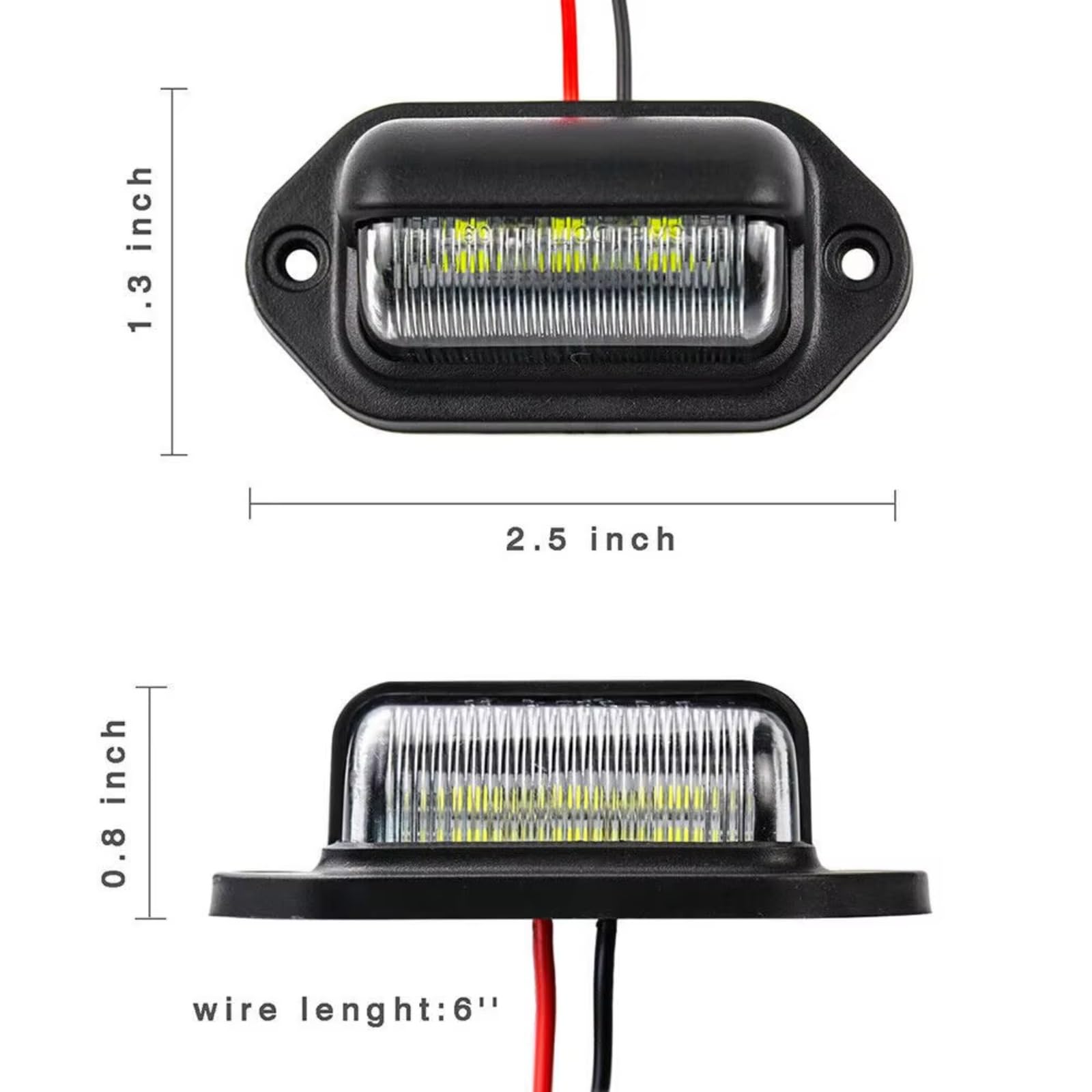 Gruppo Ottico Posteriore Per auto camion rimorchi moto barca 2 X 12 V-24 V 6 LED numero targa luce lampada fanale posteriore universale Fanale Posteriore