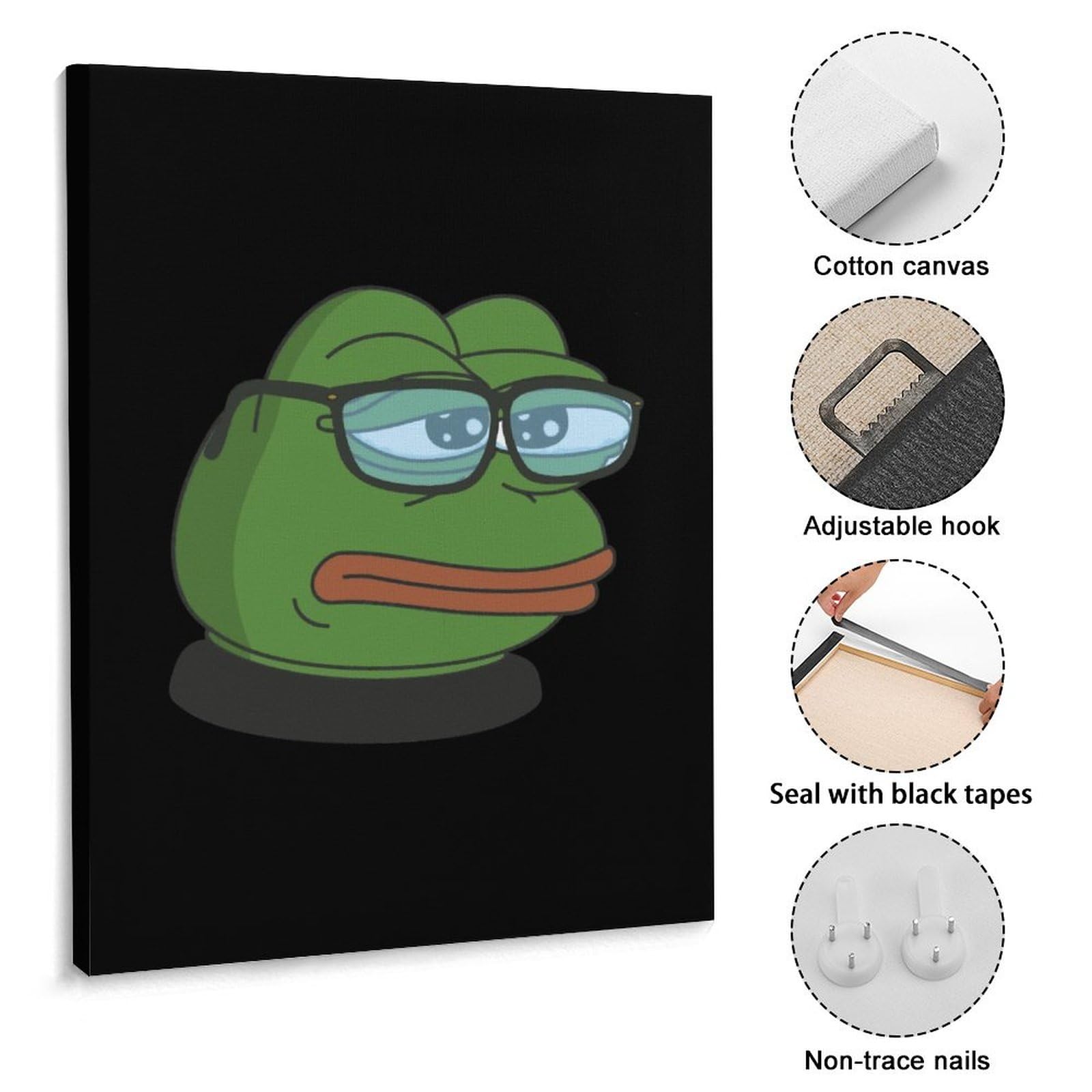 Amazon.co.jp: ポスター カエルのペペ 絵画 写真 アートパネル 背景絵画 アートポスター キャンバスアート インテリア絵画 壁掛け  壁掛け絵画 装飾画 モダン装飾画 キャンバス絵画 壁紙ポスター 部屋飾り 玄関装飾用絵画 寝室 リビング ダイニング オフィス 新築飾り ...