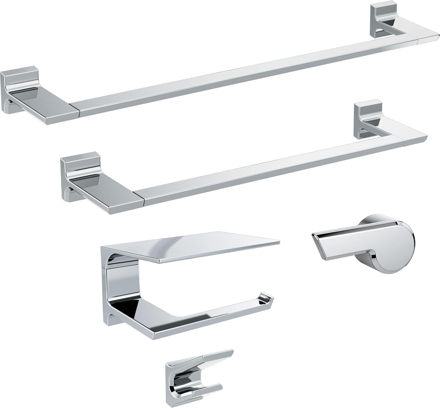 Delta Pivotal (1-Pack) 18'' Towel Rack for Bathroom Polished Chrome Towel Bar for Bathroom Wall Towel Holder Rod Wall Mounted 79918