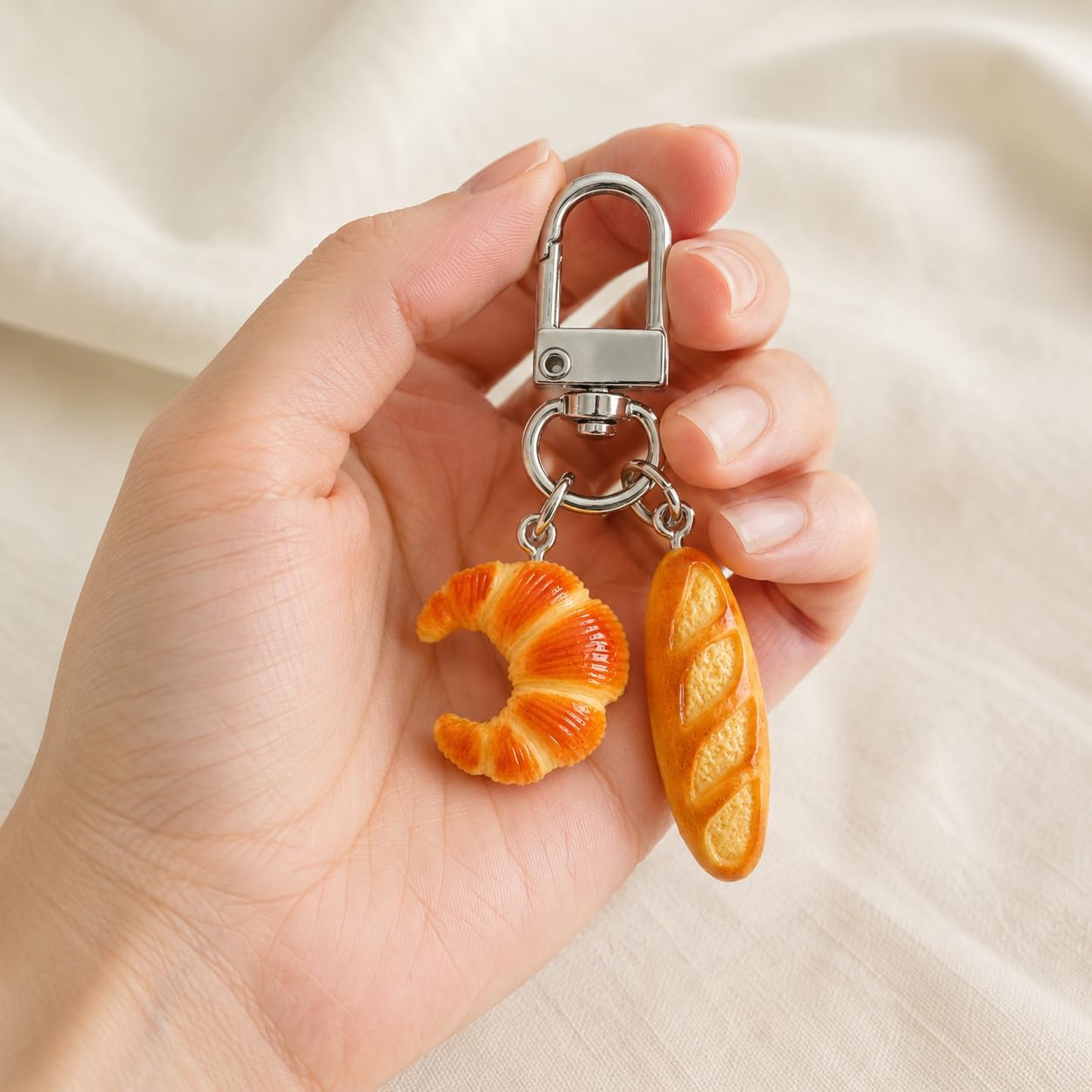 Dessert Keychain, Bread Keychains Bag Charms for Women